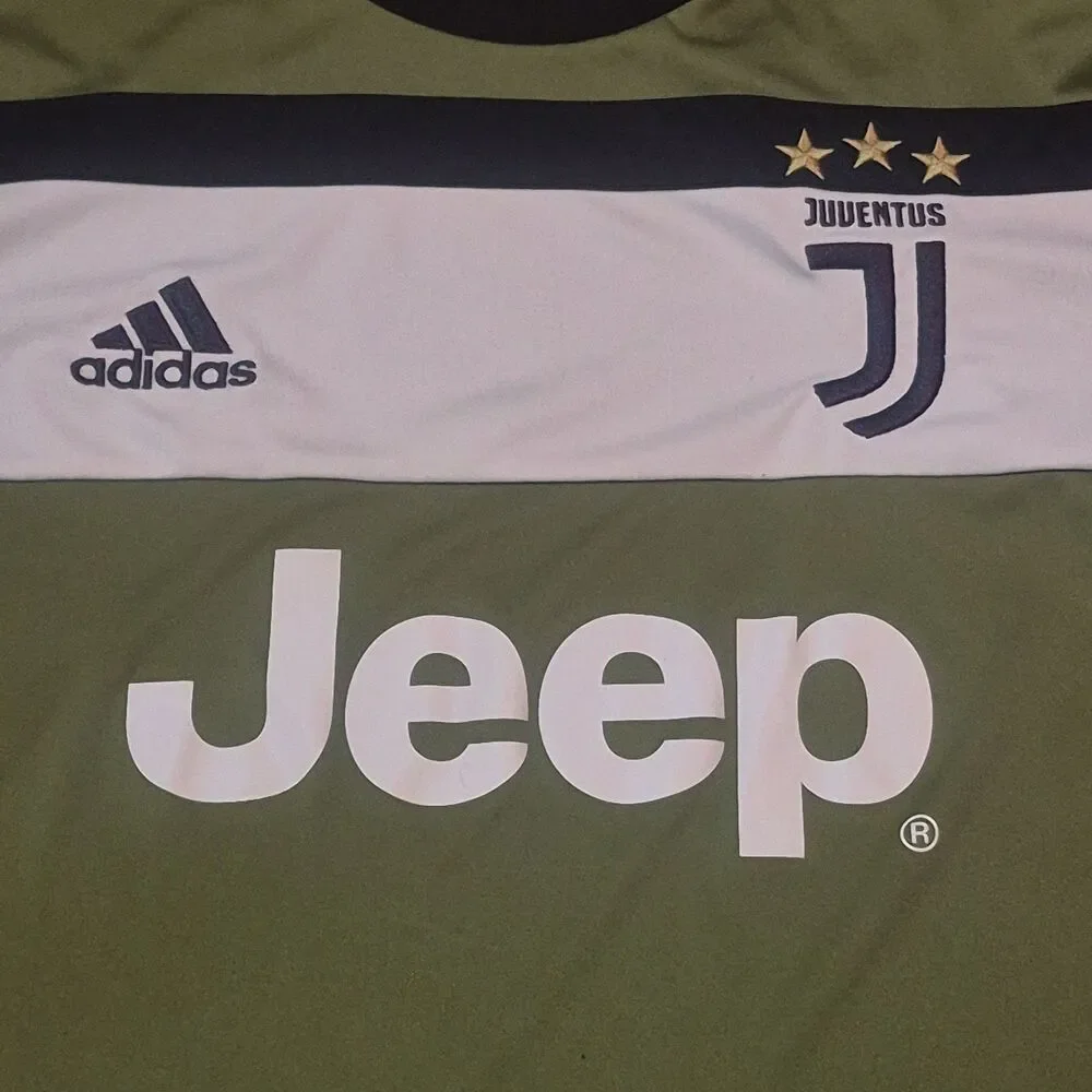 Adidas Juventus 2017/18 Third Kit Football Soccer Jersey Mens Large Green Jeep